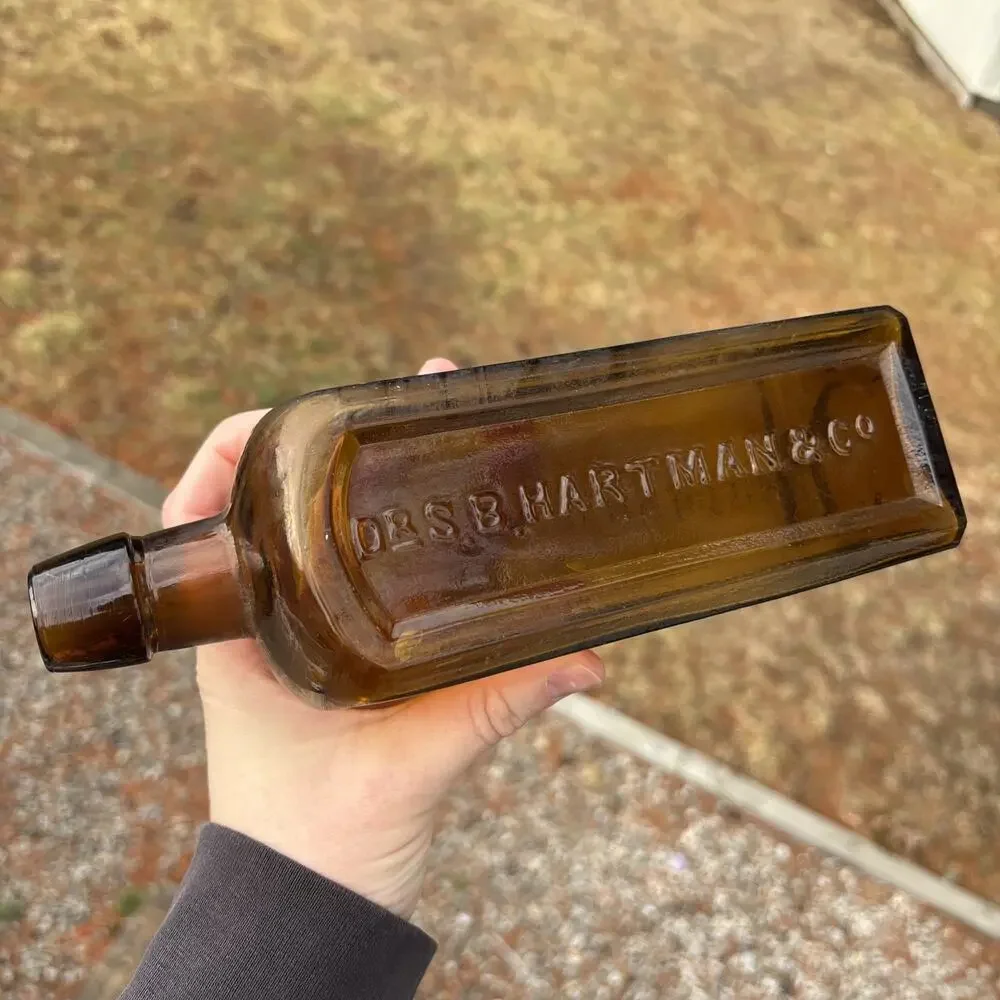 Antique Amber Pat. 1866 Dr SB HARTMAN & Co Michler's Herb Bitters Bottle - Picture 13 of 13